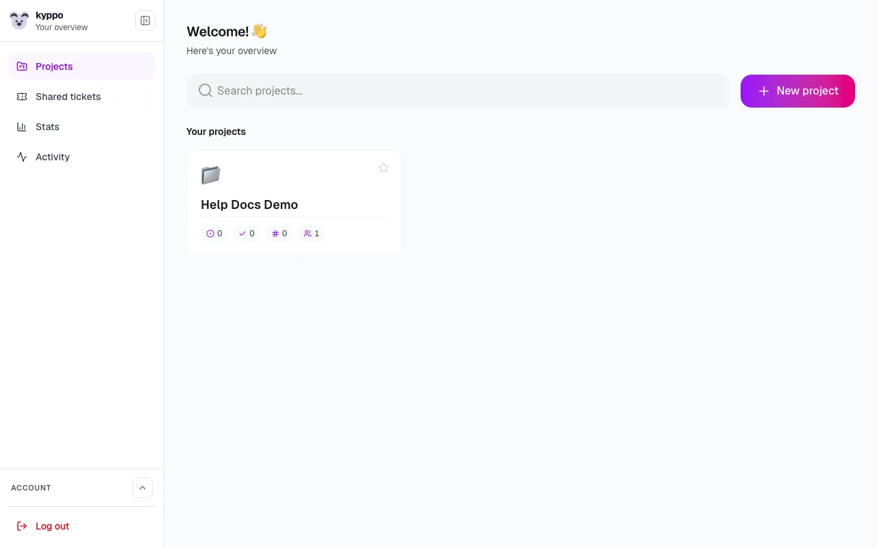Pinned projects and favorite combinations on the dashboard